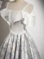 Elegant Ivory Printing Prom Dresses 2023 A-Line / Princess Spaghetti Straps Short Sleeve Backless Floor-Length / Long Prom Formal Dresses
