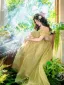 Fashion Sage Green Sequins Ruffle Prom Dresses 2025 A-Line / Princess Off-The-Shoulder Short Sleeve Backless Floor-Length / Long Prom Formal Dresses