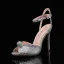 Sexy Bleu Ciel Faux Diamant Soirée Sandales Femme 2024 Bride Cheville 9 cm Talons Aiguilles Peep Toes / Bout Ouvert Talons Hauts