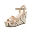 Fashion Yellow Street Wear Summer Womens Sandals 2022 11 cm Wedges Open / Peep Toe Sandals
