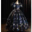 Élégant Bleu Marine Paillettes Anniversaire Robe Ceremonie Fille 2025 Robe Boule Encolure Dégagée Gonflée Manches Courtes Dos Nu Longue