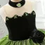 Élégant Vert Faux Diamant Glitter Anniversaire Robe Ceremonie Fille 2024 Robe Boule Col Haut Sans Manches Dos Nu Longue