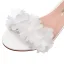 Simple Blanche Appliques Chaussure De Mariée 2024 Bride Cheville 5 cm Talons Aiguilles Peep Toes / Bout Ouvert Mariage Talons Hauts