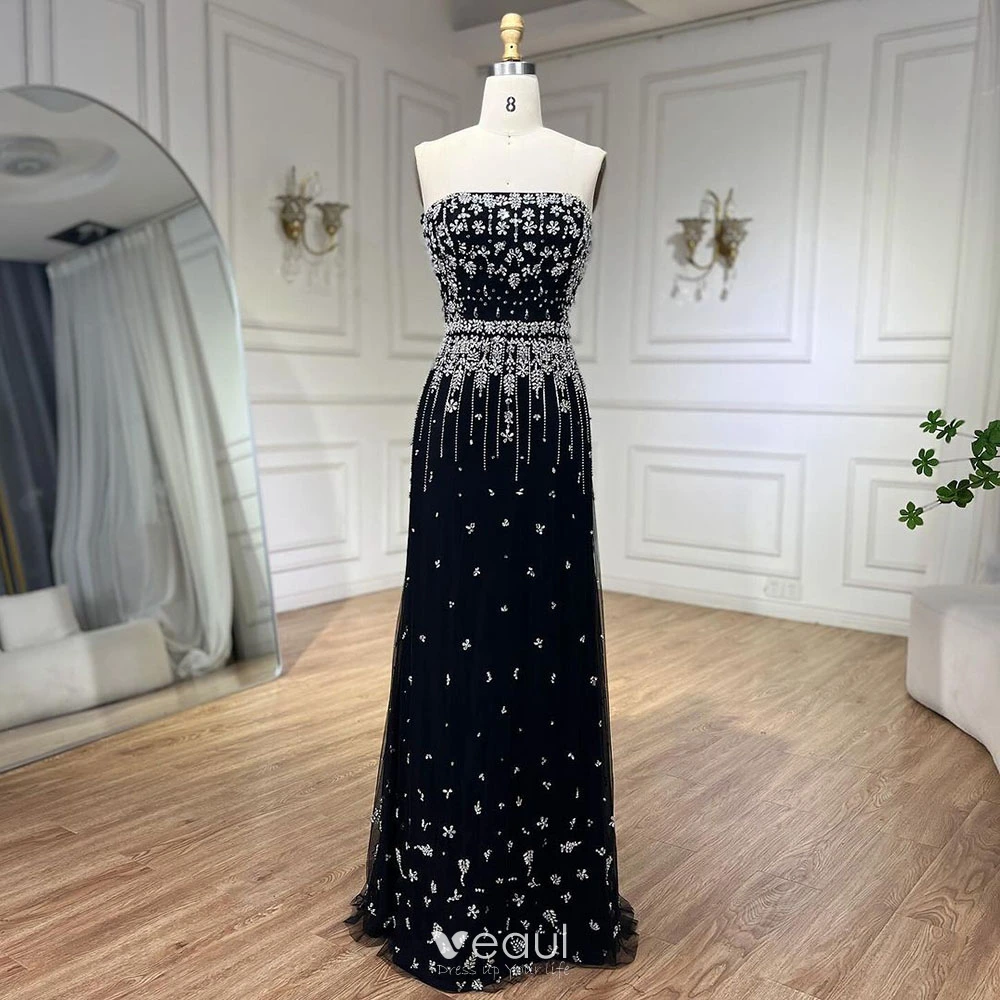 Black Rhinestone Prom Dress Allover Crystal Rhinestone Black Corset Long See-through Prom Dress Black Rhinestone Prom Dress Allover Crystal Rhinestone Black Corset Long See-through Prom Dress