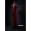Vintage / Retro Burgundy Appliques Velvet Prom Dresses 2024 Trumpet / Mermaid High Neck Sleeveless Backless Floor-Length / Long Prom Formal Dresses