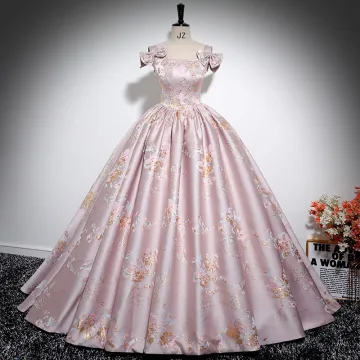 Elegant Beige Lace Flower Bow Satin Prom Dresses 2024 Ball Gown Square Neckline Sleeveless Backless Floor Length Long Prom Formal Dresses