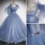 Chic / Beautiful Sky Blue Rhinestone Pearl Sequins Prom Dresses 2022 A-Line / Princess Square Neckline Sleeveless Backless Floor-Length / Long Prom Formal Dresses