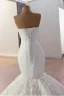 High End Weiß Strass Applikationen Satin Brautkleider / Hochzeitskleider 2025 Meerjungfrau Bandeau Ärmellos Rückenfreies Kapelle-Schleppe Hochzeit