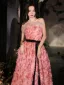 Schöne Rosa Pailletten Applikationen Ballkleider 2023 A Linie Bandeau Ärmellos Rückenfreies Schleife Stoffgürtel Lange Ball Festliche Kleider