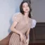 Chic / Belle Rose Sombre Glitter Robe De Bal 2022 Princesse V-Cou Gonflée Manches Courtes Dos Nu Longue Promo Robe De Ceremonie