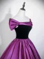 Y2K-Inspired Purple Prom Dresses 2026 Ball Gown Off-The-Shoulder Short Sleeve Backless Floor-Length / Long Formal Dresses