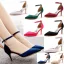 Modest / Simple Black Street Wear Womens Sandals 2023 Ankle Strap 7 cm Stiletto Heels Pointed Toe Sandals High Heels
