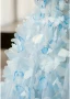 Chic / Belle Bleu Ciel Appliques Bustier Robe De Bal 2024 Princesse Sans Manches Dos Nu Train De Balayage Promo Robe De Ceremonie