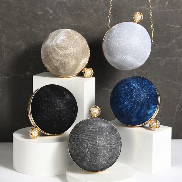 Amazing / Unique Black Round Pearl Clutch Bags 2023 Evening Party