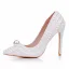 Elegante Witte Parel Bruidsschoenen 2025 11 cm Naaldhakken / Stiletto Spitse Neus Huwelijk Pumps Hoge Hakken