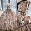 Vintage Champagner Blumen Ballkleider Ballkleid 2023 Bandeau Ärmellos Rückenfreies Lange Ball Festliche Kleider