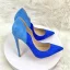 Mode Twee kleuren OL Koninklijk Blauw Suede Pumps 2022 12 cm Naaldhakken / Stiletto Spitse Neus Pumps Hoge Hakken