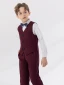 Bordeaux 5 pièces Manches Longues Costume Garçon Mariage 2024 Manteau Pantalon Chemise Cravate Gilet