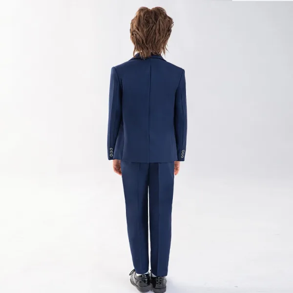 Navy Blue Long Sleeve 6-piece Wedding Boys Wedding Suits 2025 Body Jewellery Coat Pants Shirt Tie Vest