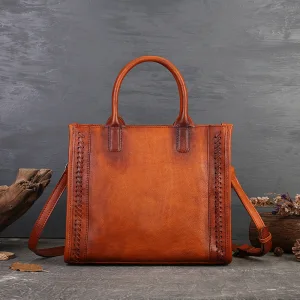 Vintage Eenvoudige Bruin Straatkleding Leer Handtas Dames Tassen 2023