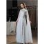Chinese style Ivory Beading Lace Flower Evening Dresses  Cheongsam 2022 A-Line / Princess High Neck Long Sleeve Split Front Floor-Length / Long Cheongsam / Qipao