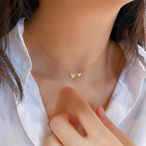 Fashion Gold Butterfly Sterling Silver Prom Necklaces Accessories 2023