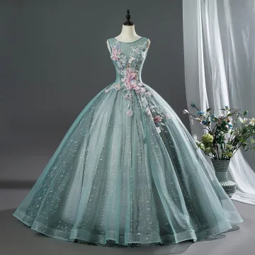 Vintage Originale Vert Citron Perlage Appliques Robe De Bal 2026 Robe Boule Encolure Dégagée Sans Manches Dos Nu Longue Robe De Ceremonie