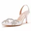 Chic / Beautiful White Rhinestone Wedding Shoes 2023 7 cm Stiletto Heels Pointed Toe Wedding High Heels