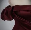 Sexy Burgundy Satin Evening Dresses 2023 Trumpet / Mermaid Off-The-Shoulder Short Sleeve Backless Floor-Length / Long Evening Party Formal Dresses
