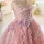 Chic / Beautiful Blushing Pink Appliques Lace Flower Birthday Flower Girl Dresses 2025 Ball Gown Scoop Neck Sleeveless Backless Floor-Length / Long
