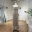 Elegant High-end Coffee Beading Rhinestone Prom Dresses 2024 Empire Square Neckline Sleeveless Backless Tassel Floor-Length / Long Prom Formal Dresses
