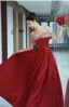 Chic / Belle Bordeaux Perlage Paillettes Robe De Bal 2024 Princesse De l'épaule Manches Courtes Dos Nu Longue Promo Robe De Ceremonie