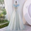 Modern / Fashion Sky Blue Glitter Beading Sequins Prom Dresses 2023 Ball Gown Strapless Sleeveless Backless Floor-Length / Long Prom Formal Dresses