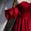 Chic / Beautiful Burgundy Spotted Satin Prom Dresses 2022 A-Line / Princess Strapless Sleeveless Backless Floor-Length / Long Formal Dresses