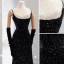 Sexy Black Beading Pearl Sequins Evening Dresses 2023 Trumpet / Mermaid Spaghetti Straps Sleeveless Backless Floor-Length / Long Evening Party Formal Dresses