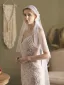 Vintage / Retro White Lace Flower 1 m Wedding Veils 2025 Tulle
