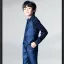 Bleu Marine 5 pièces Manches Longues Costume Garçon Mariage 2022 Manteau Pantalon Chemise Cravate Gilet Mariage
