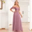 Chic / Belle Rougissant Rose Brodé Paillettes Robe De Bal 2024 Princesse Bretelles Spaghetti Sans Manches Dos Nu Longue Promo Robe De Ceremonie