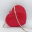 Charmant Rouge Forme de coeur Faux Diamant Pochette 2022 Métal Cocktail
