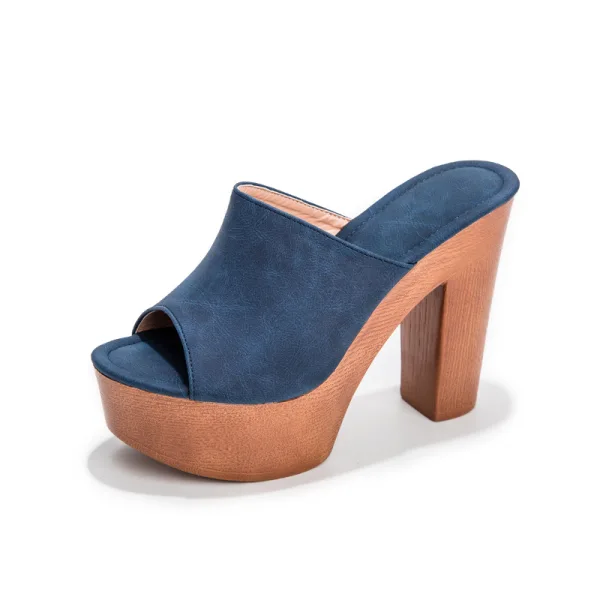 Chic / Beautiful Black Street Wear Summer Womens Sandals 2022 11 cm Thick Heels Open / Peep Toe Sandals High Heels