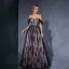 Chic / Beautiful Purple Lace Flower Prom Dresses 2025 A-Line / Princess Off-The-Shoulder Sleeveless Backless Floor-Length / Long Prom Formal Dresses
