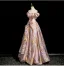 Fashion Blushing Pink Beading Prom Dresses 2025 A-Line / Princess Off-The-Shoulder Short Sleeve Backless Floor-Length / Long Formal Dresses