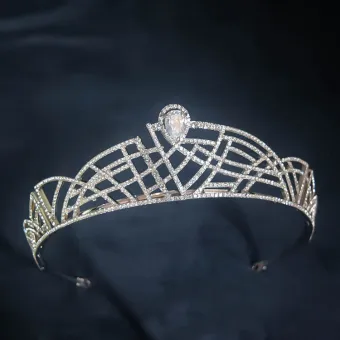 Har Tilbehor Hvit Rhinestone Legering Bryllup Mote 2022 Har Tilbehor Tiara