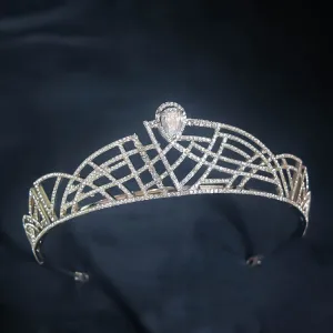 Tocados De Novia Blanco Rhinestone Aleación Boda Moda 2022 Tocados De Novia Tiara