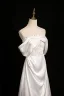 Élégant Ivoire En Dentelle Fleur Satin Robe De Mariée 2025 Princesse De l'épaule Manches Courtes Dos Nu Train De Balayage Mariage