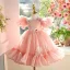 Chic / Beautiful Blushing Pink Beading Sequins Bow Birthday Flower Girl Dresses 2025 Ball Gown Scoop Neck Sleeveless Floor-Length / Long Tulle Flower Girl Dresses