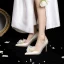 Eleganta Elfenben Appliqués Satin Brudskor Högklackade 2022 8 cm Stilettklackar Spetsiga Bröllop Pumps