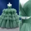 Haut de Gamme Vert Cendré Volants en Cascade Volants Robe De Bal 2022 Robe Boule Bretelles Spaghetti Sans Manches Dos Nu Longue Robe De Ceremonie