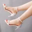 Sexy Weiß Strass Brautschuhe 2022 Knöchelriemen 7 cm Stilettos Spitzschuh Hochzeit Hochhackige