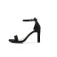 Sexy Schlicht Schwarz Abend Sommer Sandalen Damen 2022 7 cm Stilettos Knöchelriemen Peeptoes Sandaletten Hochhackige